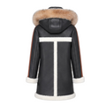 Black Shearling with Crystal Fox Hood
