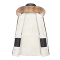 Black Shearling with Crystal Fox Hood