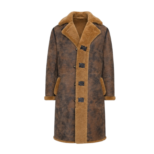 Brown Marble Carcoat Shearling