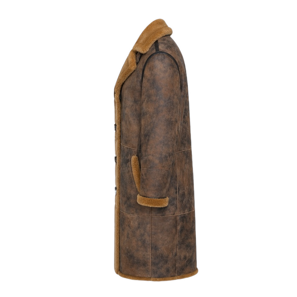 Brown Marble Carcoat Shearling