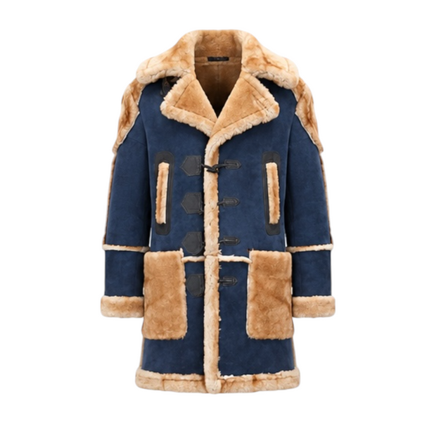 Blue Oversized Shearling with Pockets