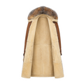 Brown Shearling with Crystal Fox Collar and Hood