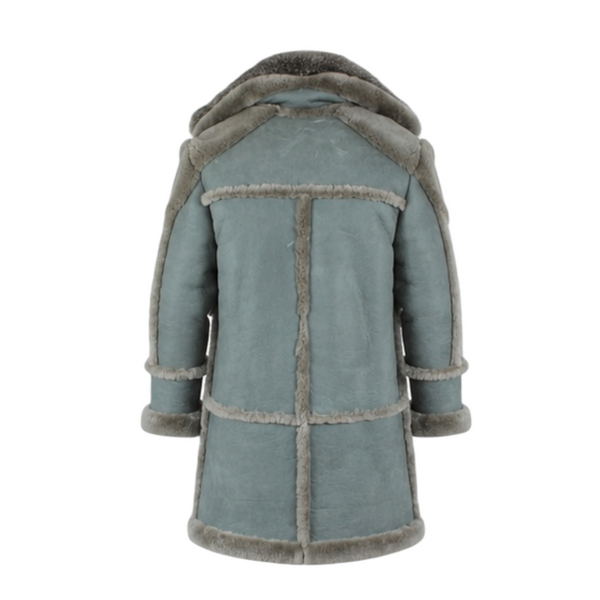 Gray Shearling with Silver Fox Collar