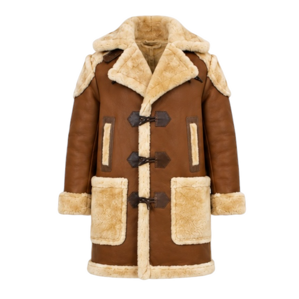 Tan Shearling with Collar and Pockets