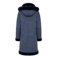 Navy Blue Shearling with Collar and Hood