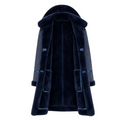 Navy Blue Shearling with Collar and Hood