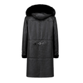 Black Shearling with Hood and Hooks