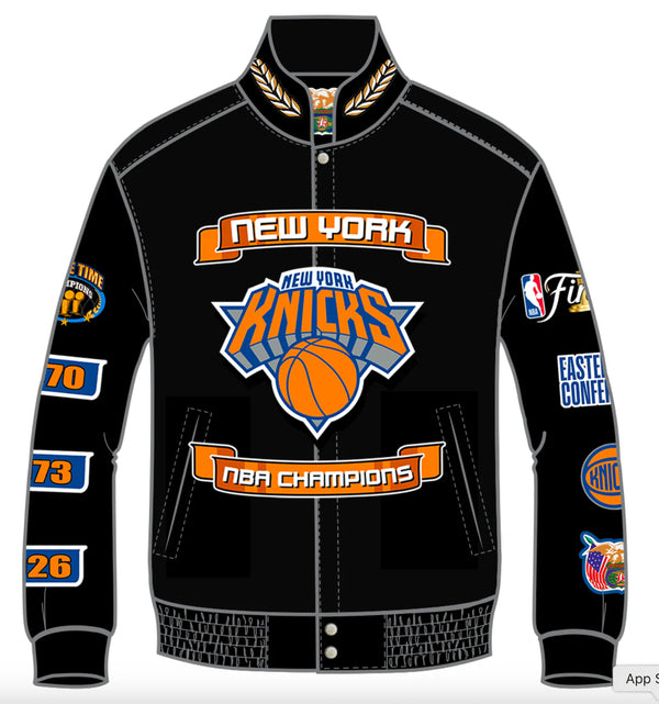 New York Knicks 2026 NBA Champions Wool & Leather Jacket (Pre-Order)