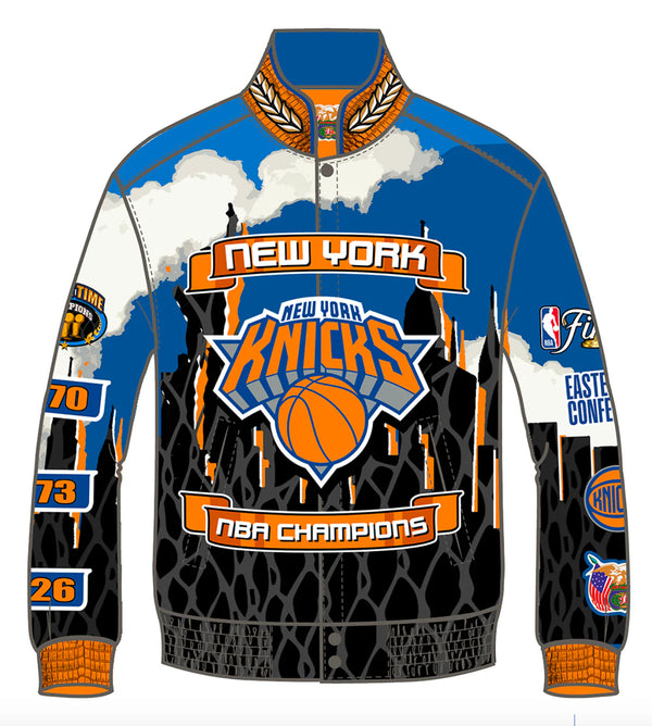 New York Knicks 2026 NBA Championship Genuine Leather Jacket (Pre-Order)