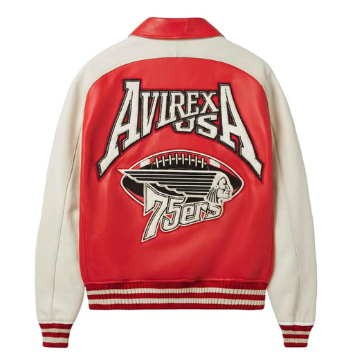 Men's Avirex 75ers Varsity Leather Jacket