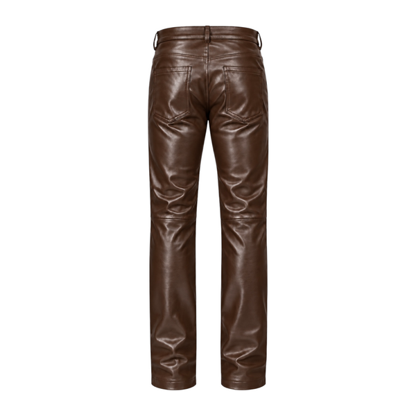 Straight Fit Shiny Leather Pants