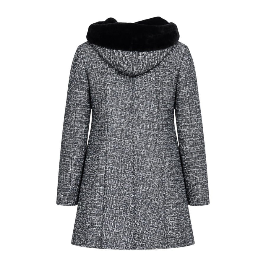 Mid-Length Static Shearling with Hood