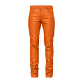 Slim Fit Non-Shiny Leather Pants