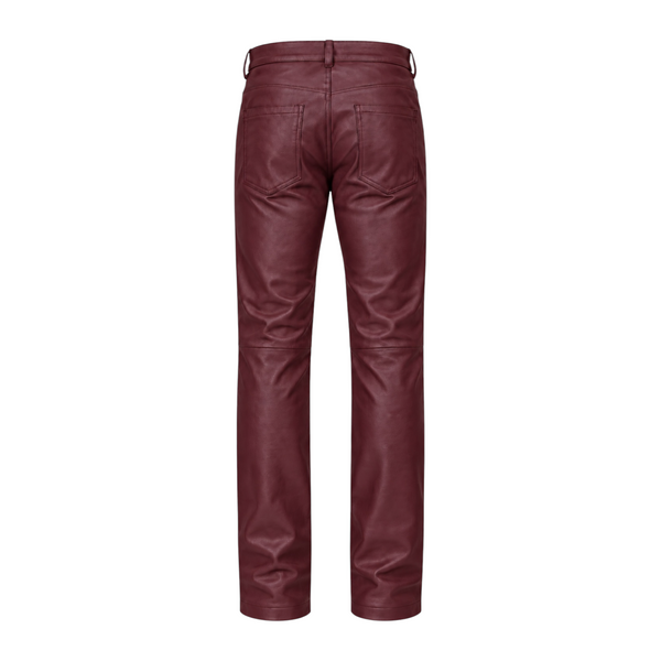 Straight Fit Non-Shiny Leather Pants