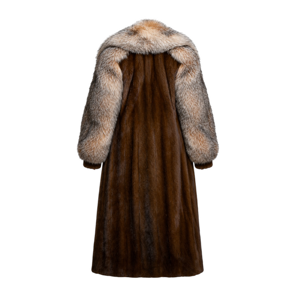Full Skin Mink Trench Coat with Fox Fur