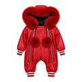 Baby Leather Onesie with Fur Trim