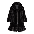 3/4 Black Bell Bottom Mink with Sleeves