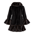 3/4 Black Bell Bottom Mink with Sleeves