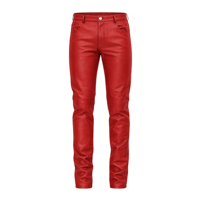 Slim Fit Non-Shiny Leather Pants