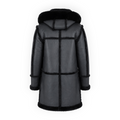 Black Reverse Panel Shearling with Hood