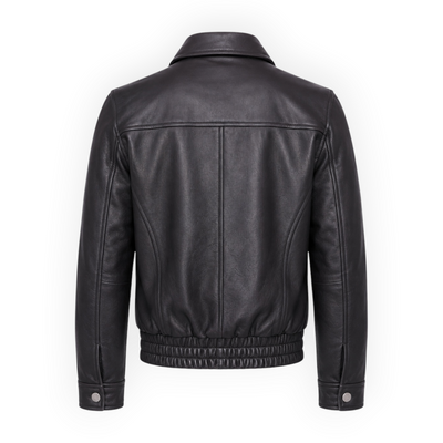 Cow Leather Trucker Jean Jacket