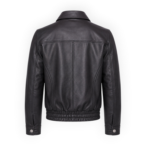Cow Leather Trucker Jean Jacket