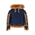 Ribbed Biker Shearling with Fox Collar