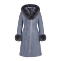 Shearling with Grey Fox Hood and Cuffs
