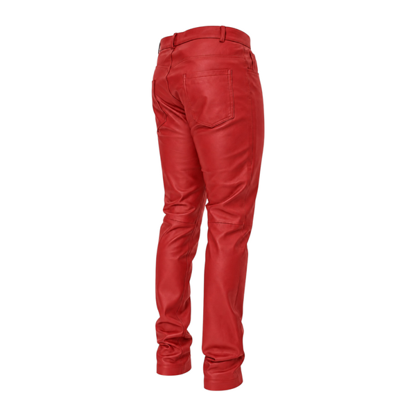 Slim Fit Non-Shiny Leather Pants