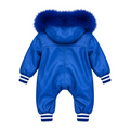 Baby Leather Onesie with Fur Trim