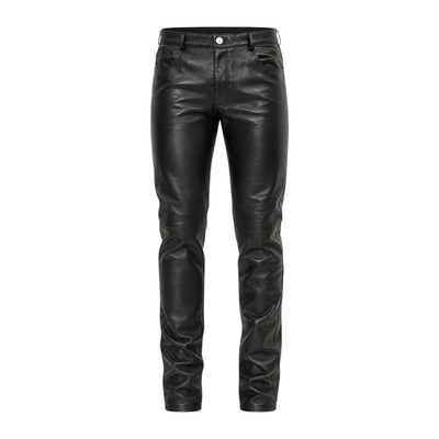 Slim Fit Shiny Leather Pants