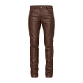 Slim Fit Non-Shiny Leather Pants