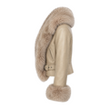 Leather Shearling with Long Fox Collar and Cuffs