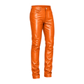 Slim Fit Shiny Leather Pants