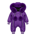 Baby Leather Onesie with Fur Trim