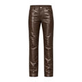 Straight Fit Shiny Leather Pants