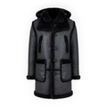 Black Reverse Panel Shearling with Hood