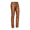 Slim Fit Shiny Leather Pants