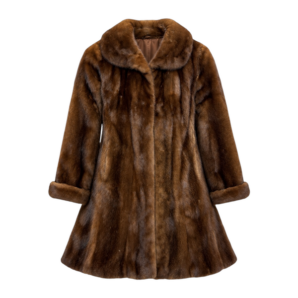 3/4 Brown Mink with Collar