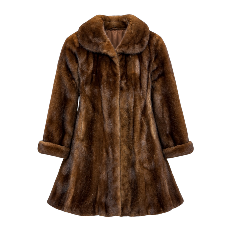 3/4 Brown Mink with Collar