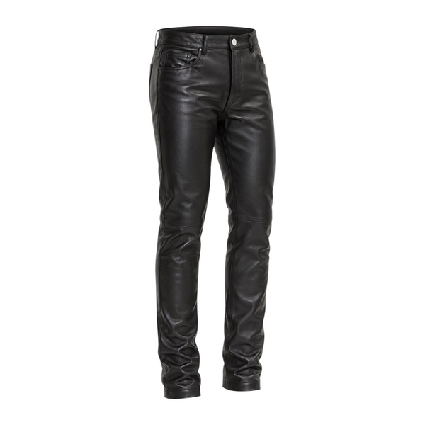 Slim Fit Shiny Leather Pants
