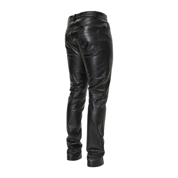 Slim Fit Shiny Leather Pants