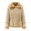 Tan Moto Shearling with Hood