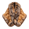Scallop Cut Mink Poncho with Fox Trim