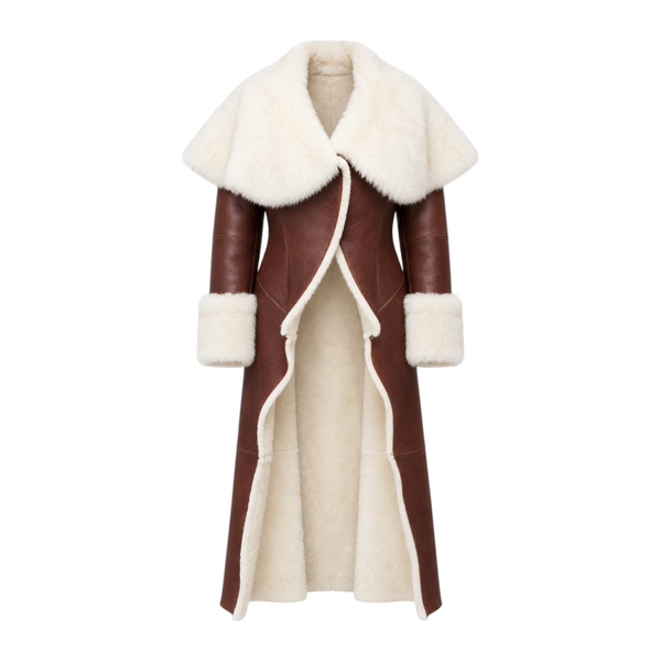 Shearling with Shouldered Collar