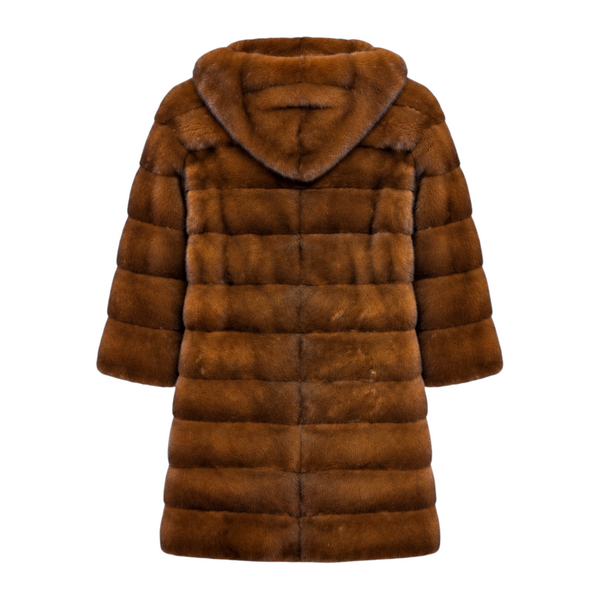7/8 Coat with Hood and Belt