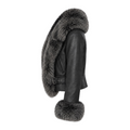 Leather Shearling with Long Fox Collar and Cuffs