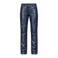 Straight Fit Shiny Leather Pants