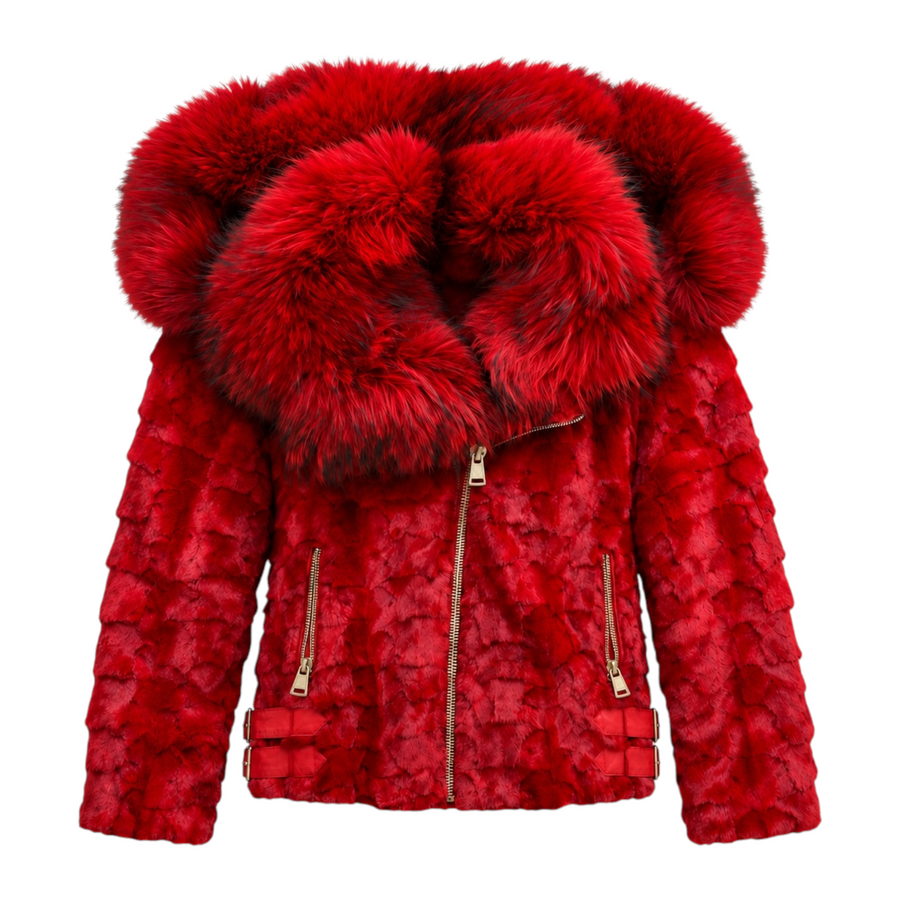 Biker Style Mink Jacket