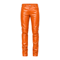 Slim Fit Shiny Leather Pants